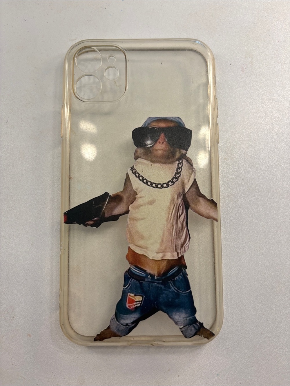 SHEIN iPhone 11 Clear Phone Case with Trendy Monkey Graphic